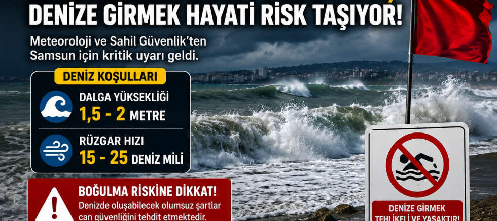 Samsun'da Alarm Verildi! Dev Dalgalar Geliyor, Denize Girmek Hayati Risk Taşıyor