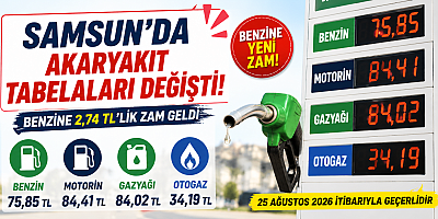 Samsun’da Akaryakıta Zam Şoku! Tabelalar Gece Yarısı Değişti
