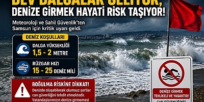 Samsun'da Alarm Verildi! Dev Dalgalar Geliyor, Denize Girmek Hayati Risk Taşıyor