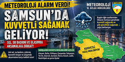 Samsun İçin Acil Yağış Uyarısı! Bu Saatlerden Sonra Dışarı Çıkacaklar Dikkat